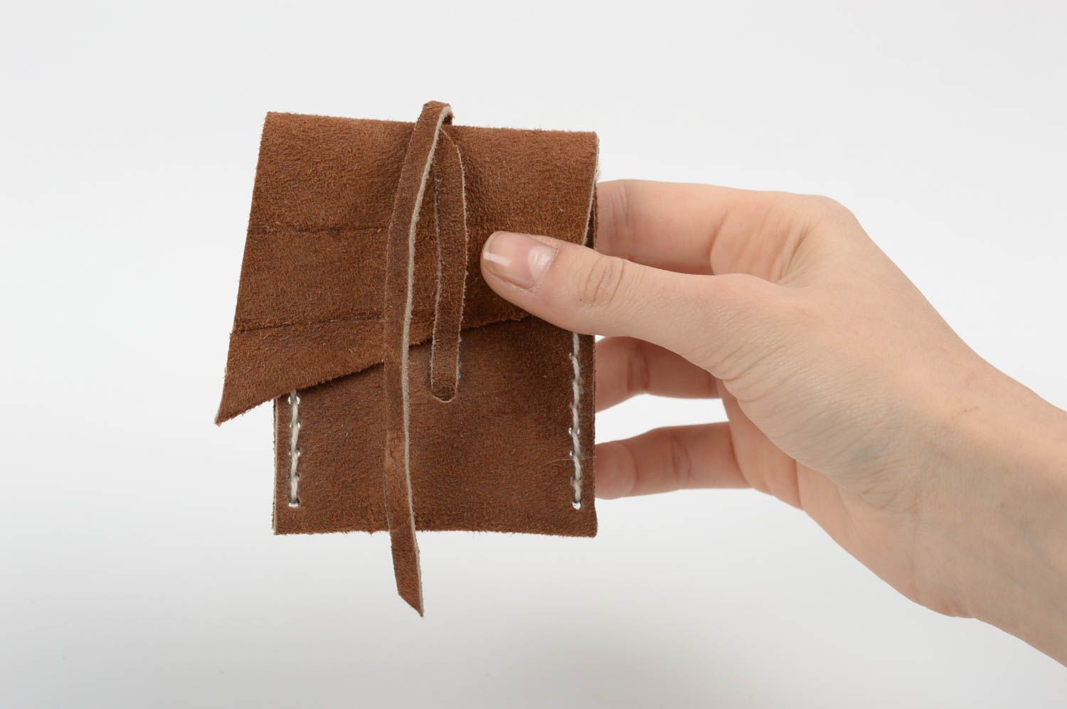 Кошелек ручной работы кожаный кошелек стильный аксессуар из кожи коричневый фото 5