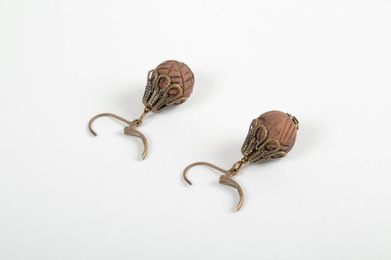 Stylish handmade clay earrings ceramic earrings for women designer accessories photo 3