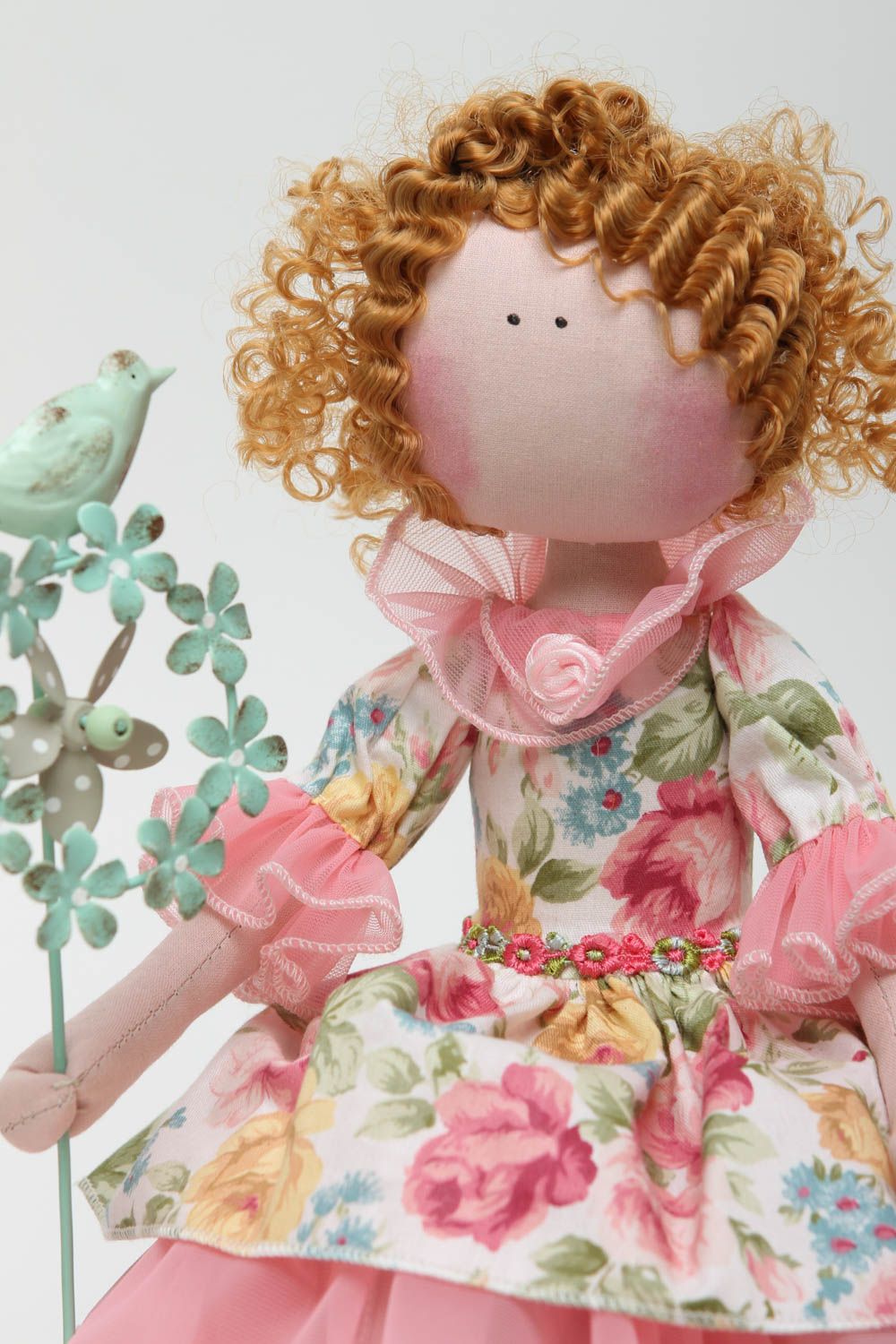 Unusual handmade soft toy rag doll nursery design gift ideas decorative use only photo 3