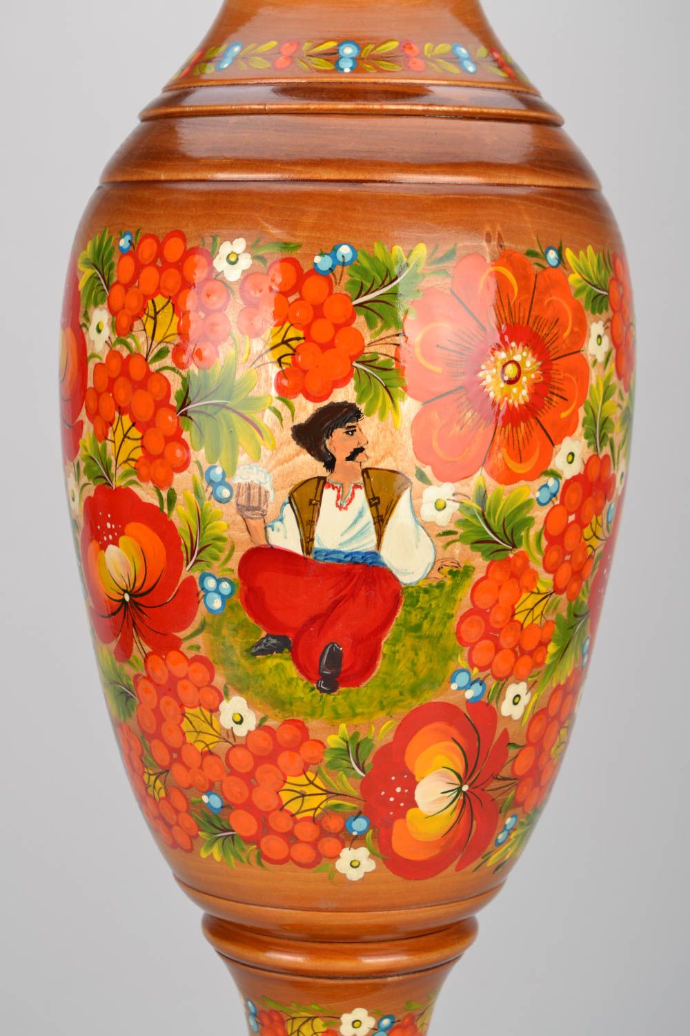 Vase décoratif de bois fait main photo 4