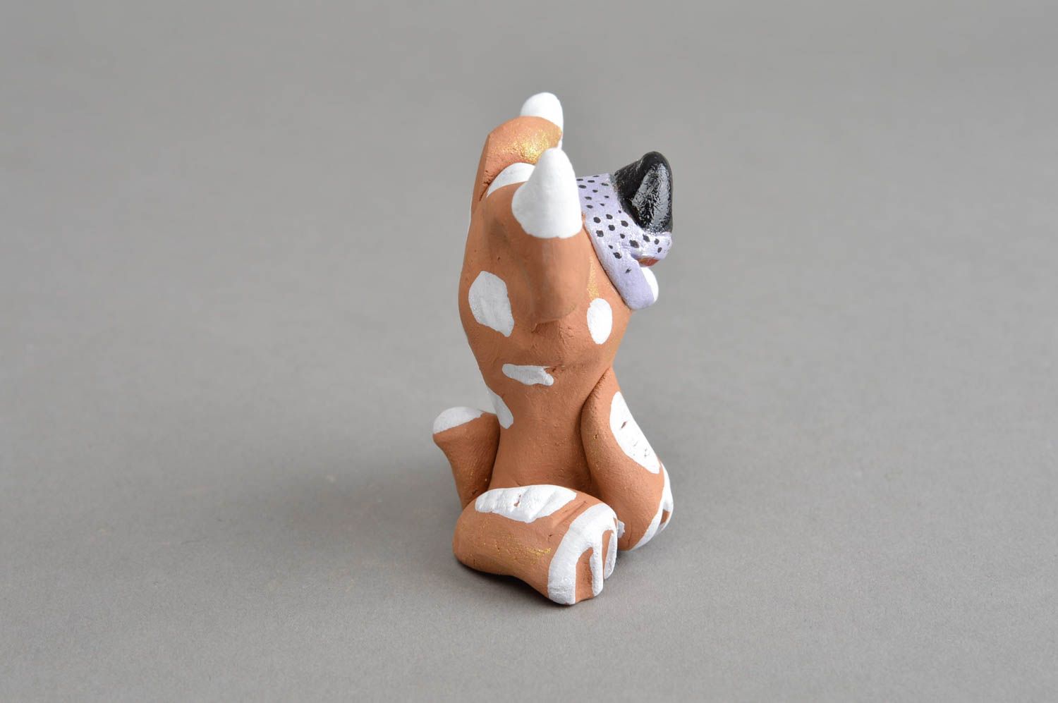 Детская керамический сувенир ручной работы собака лучший друг коричневая фото 3