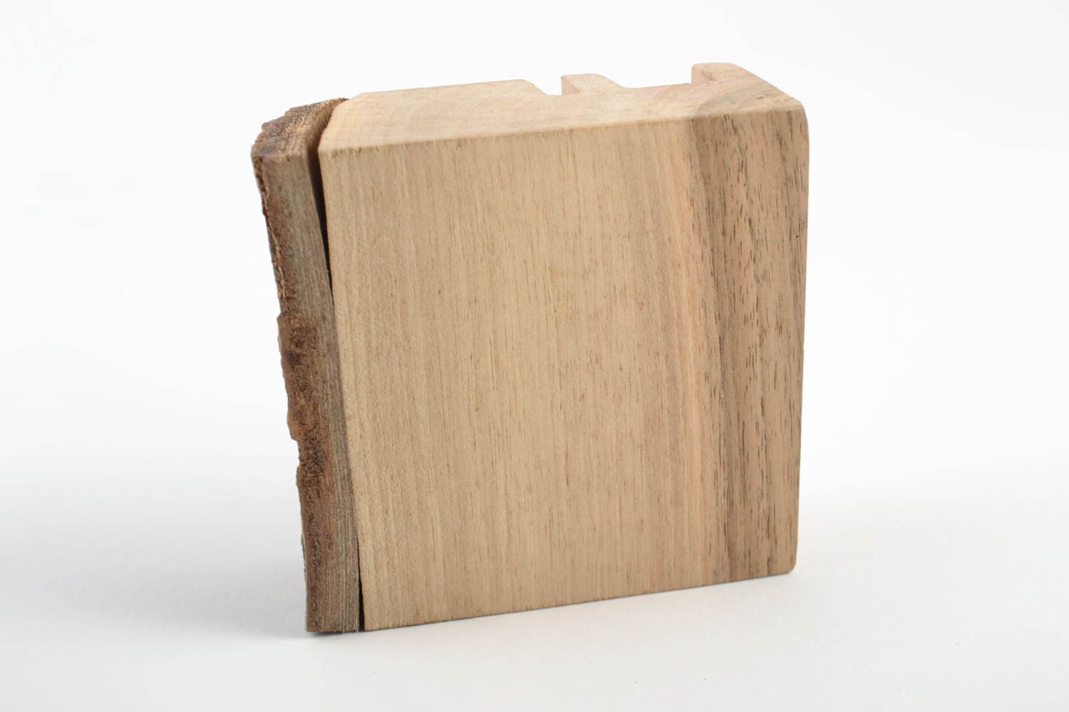 Support pour téléphone portable en bois compact de style écolo fait main photo 4