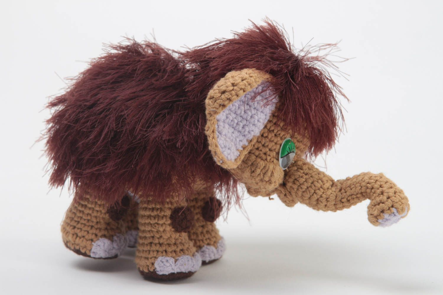 Игрушка крюком ручной работы мягкая игрушка детская игрушка в виде мамонтенка фото 2