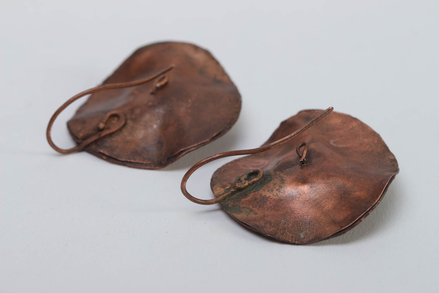Pendientes artesanales de cobre bisutería de moda regalo original para mujer foto 4