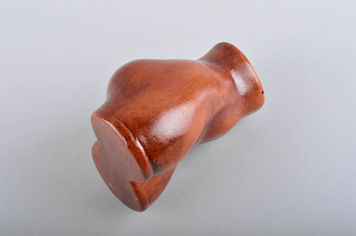 15 oz ceramic brown clay vase jug 4 inches tall 0,81 lb photo 5