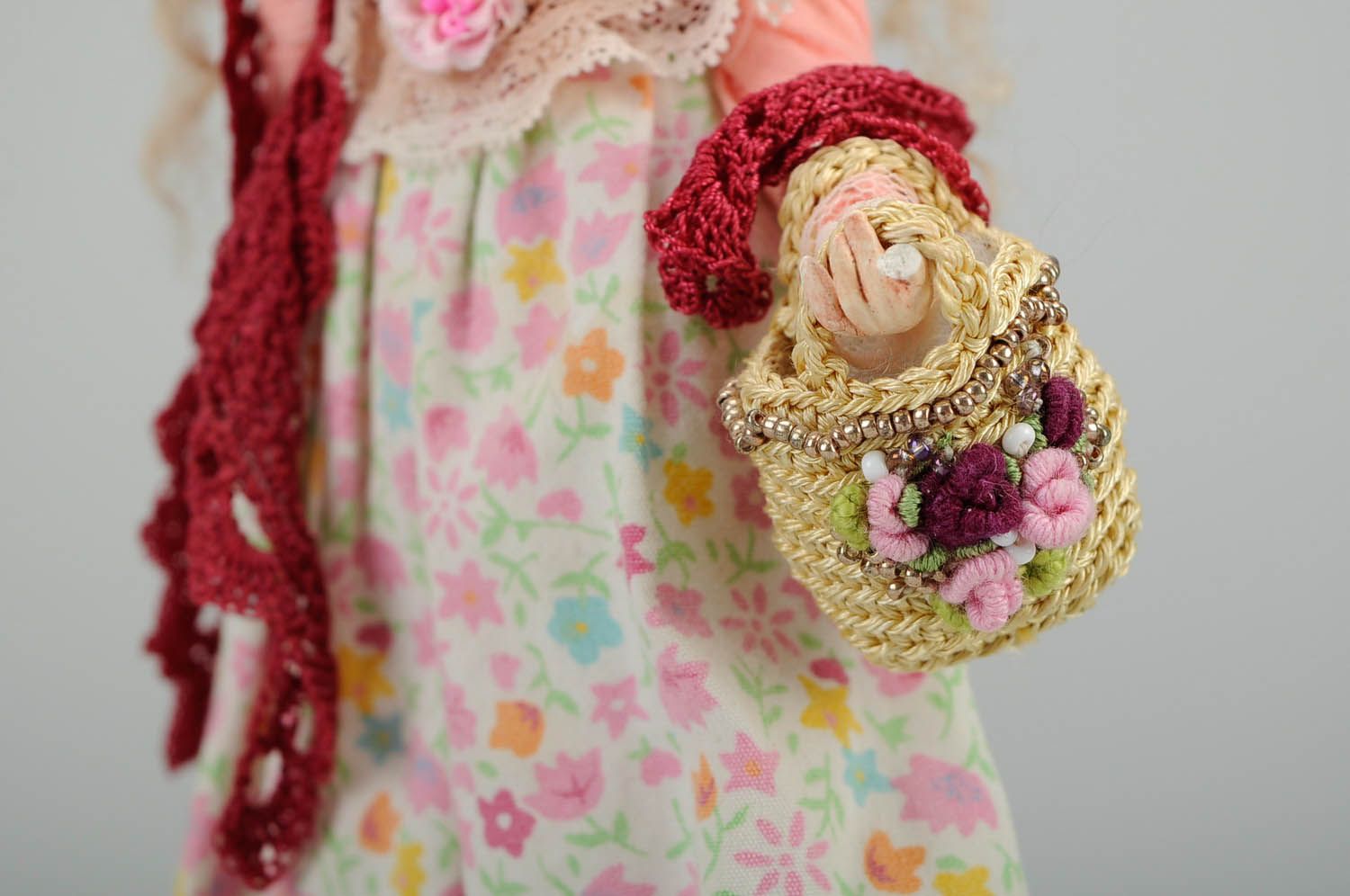 Designer's doll made of vintage fabrics Lusha photo 5