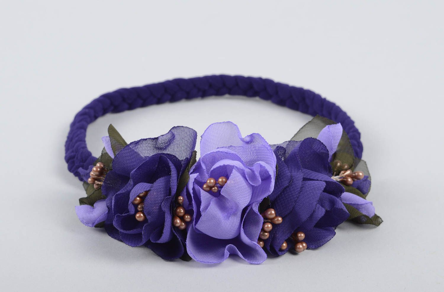 Handgemacht Haarschmuck Blumen Haarband Blumen Accessoire für Haare dunkelblau foto 2