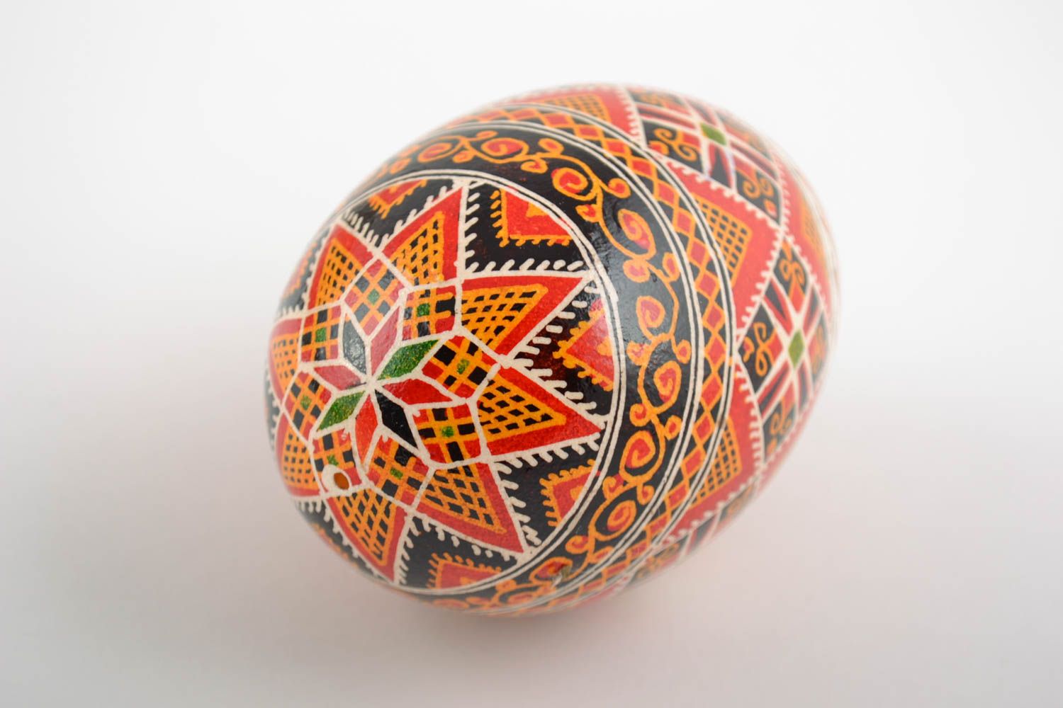 Декоративное яйцо с росписью в этническом стиле гусиное красивое ручная работа фото 3