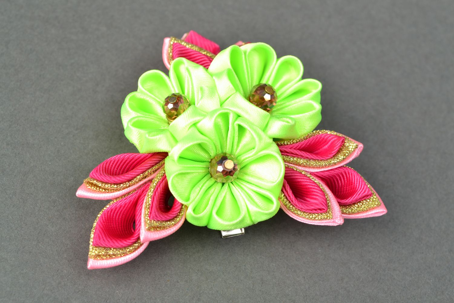 Set of rep ribbon accessories hair clip and brooch photo 3