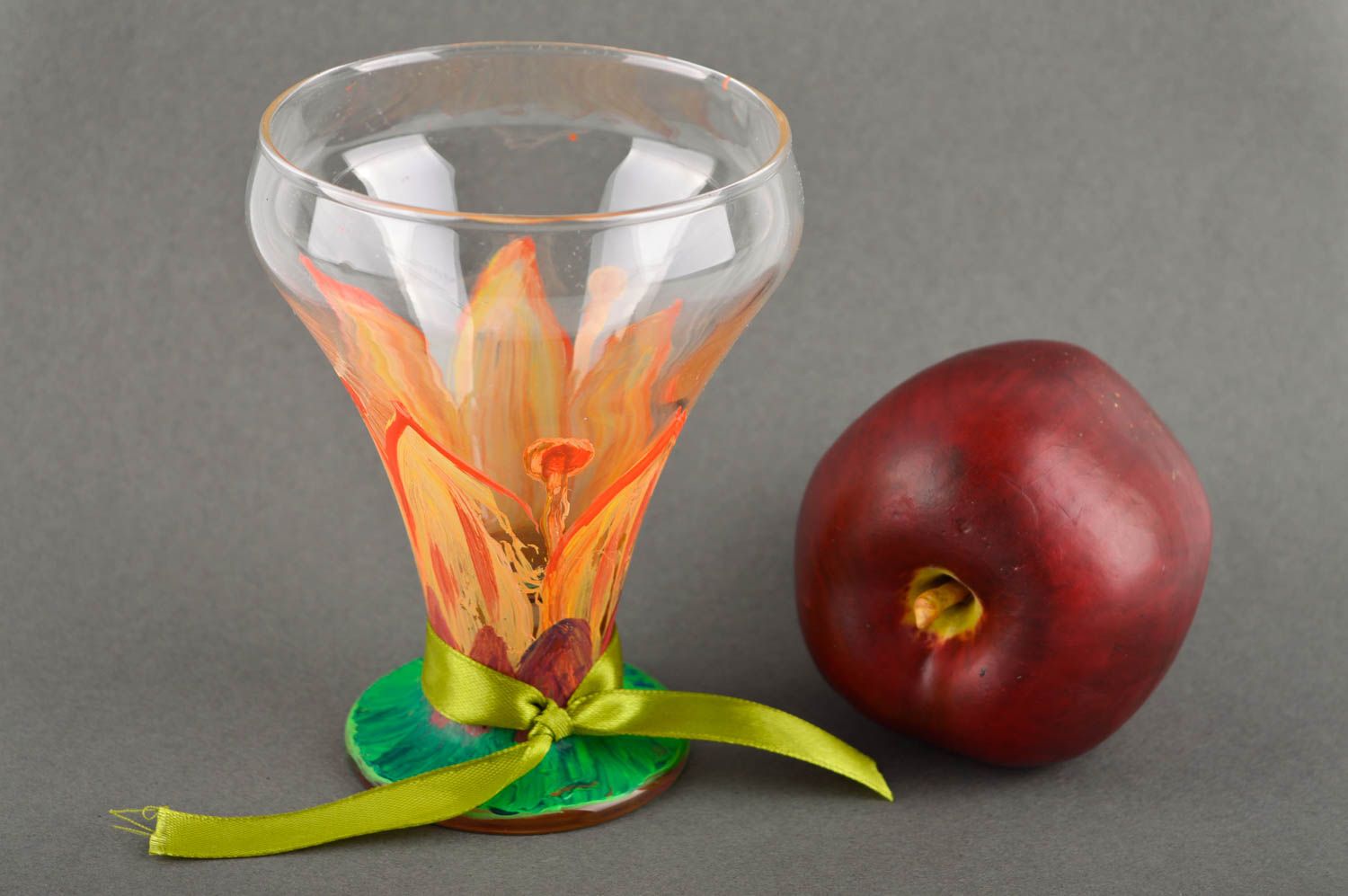 Стеклянный стакан посуда ручной работы расписная посуда необычной формы фото 1