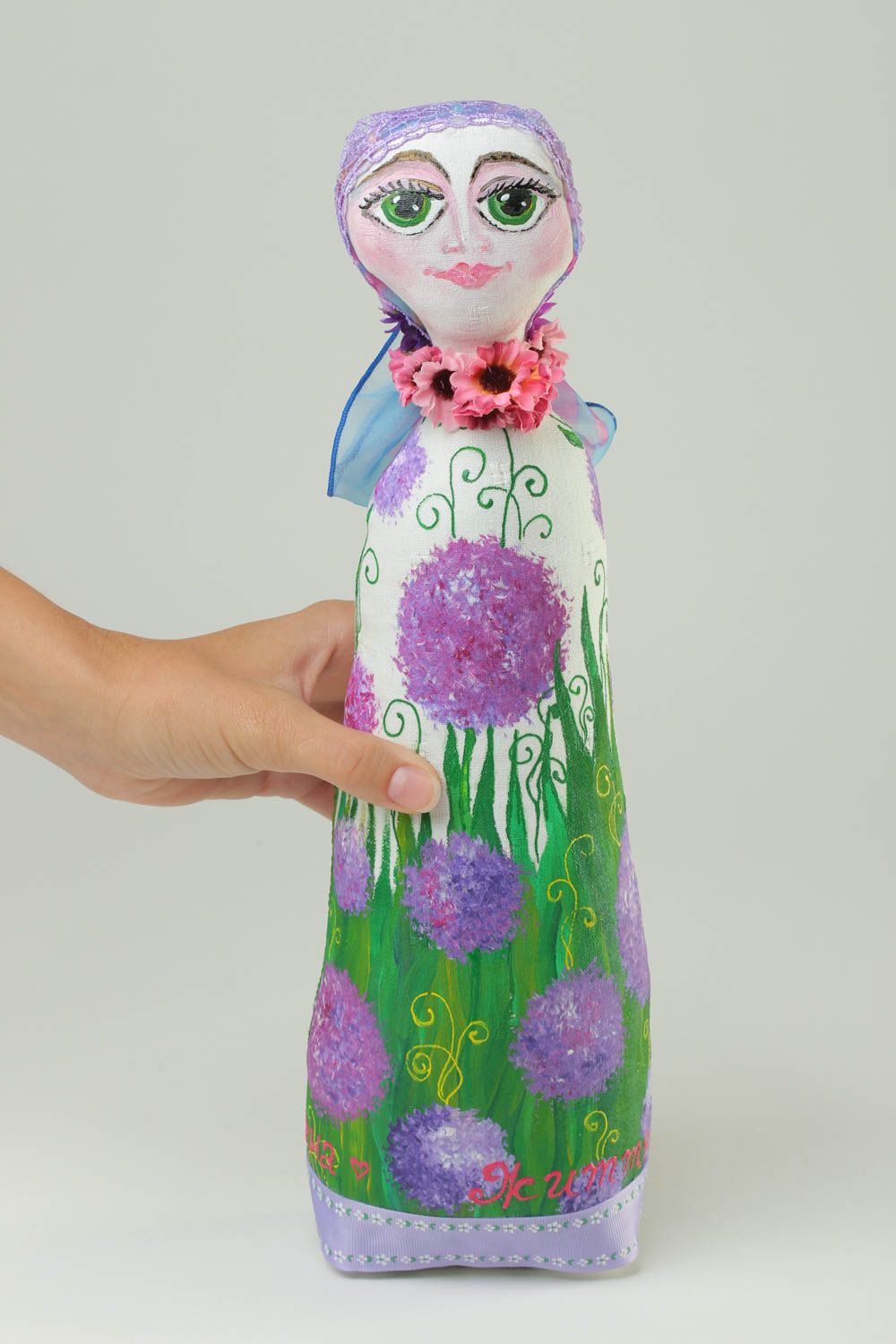 Unusual handmade fabric toy rag doll stuffed toy room ideas decorative use only photo 5