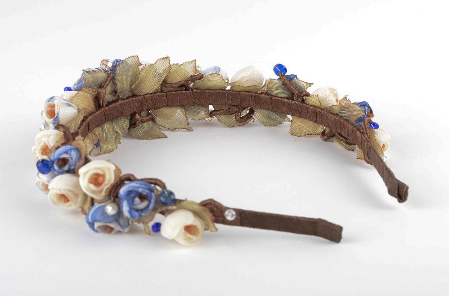 Diadema artesanal accesorio para el cabello con flores regalo original foto 4