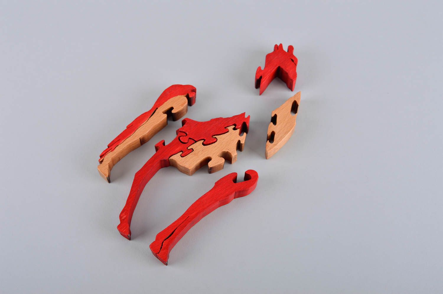 Rompecabezas de madera artesanal juguete infantil pasatiempo original jirafa foto 5