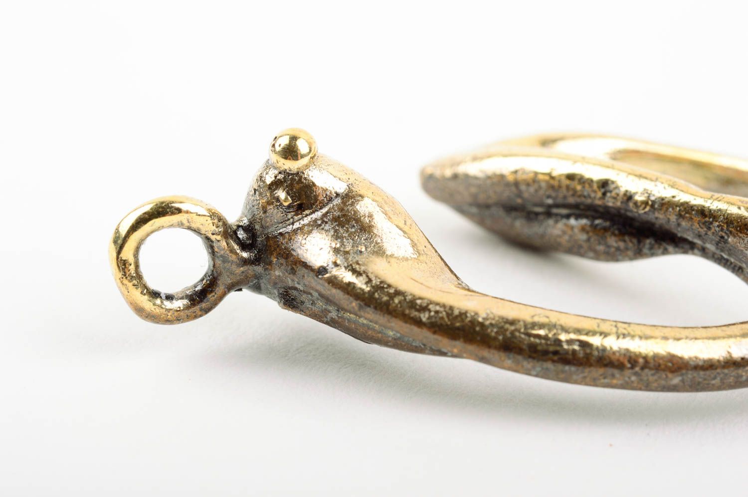 Handmade unusual pendant massive female necklace designer brass accessories photo 4