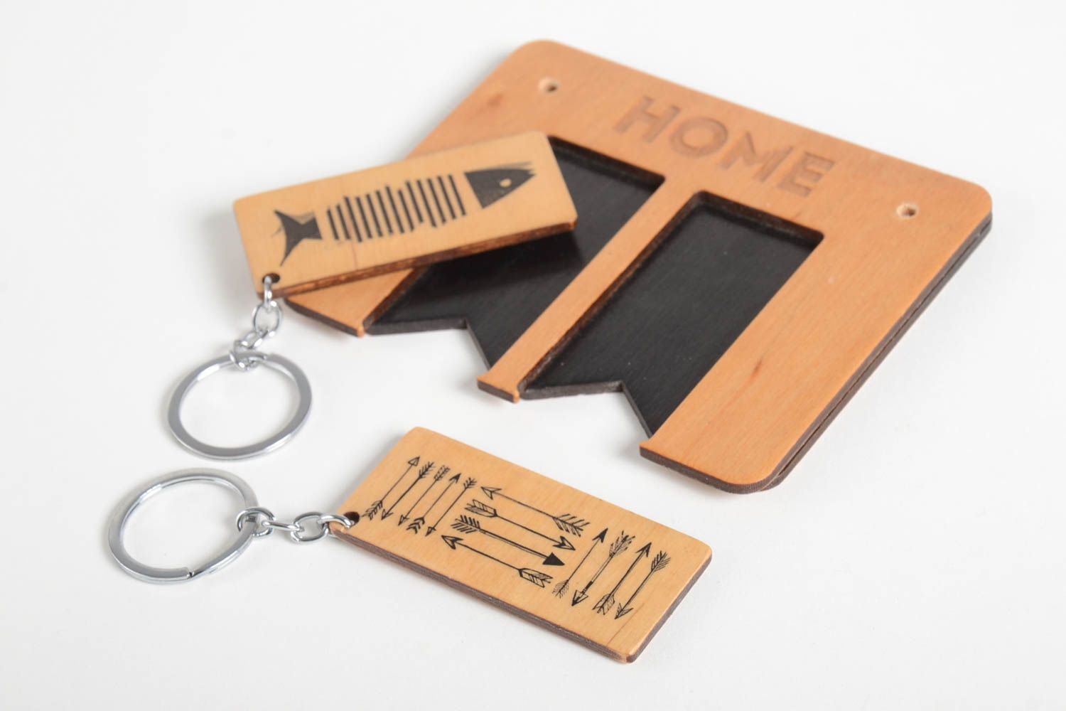 Porta llaves de madera decoupage llaveros hechos a mano accesorio decorativo foto 2