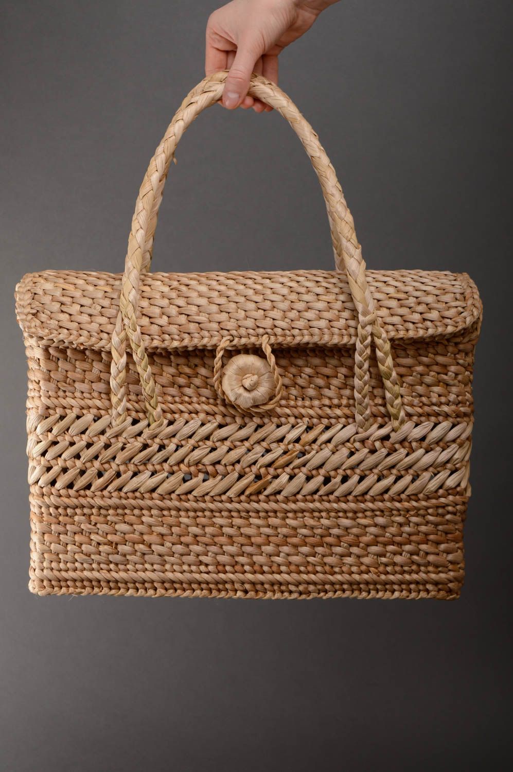 Beautiful woven basket purse photo 5