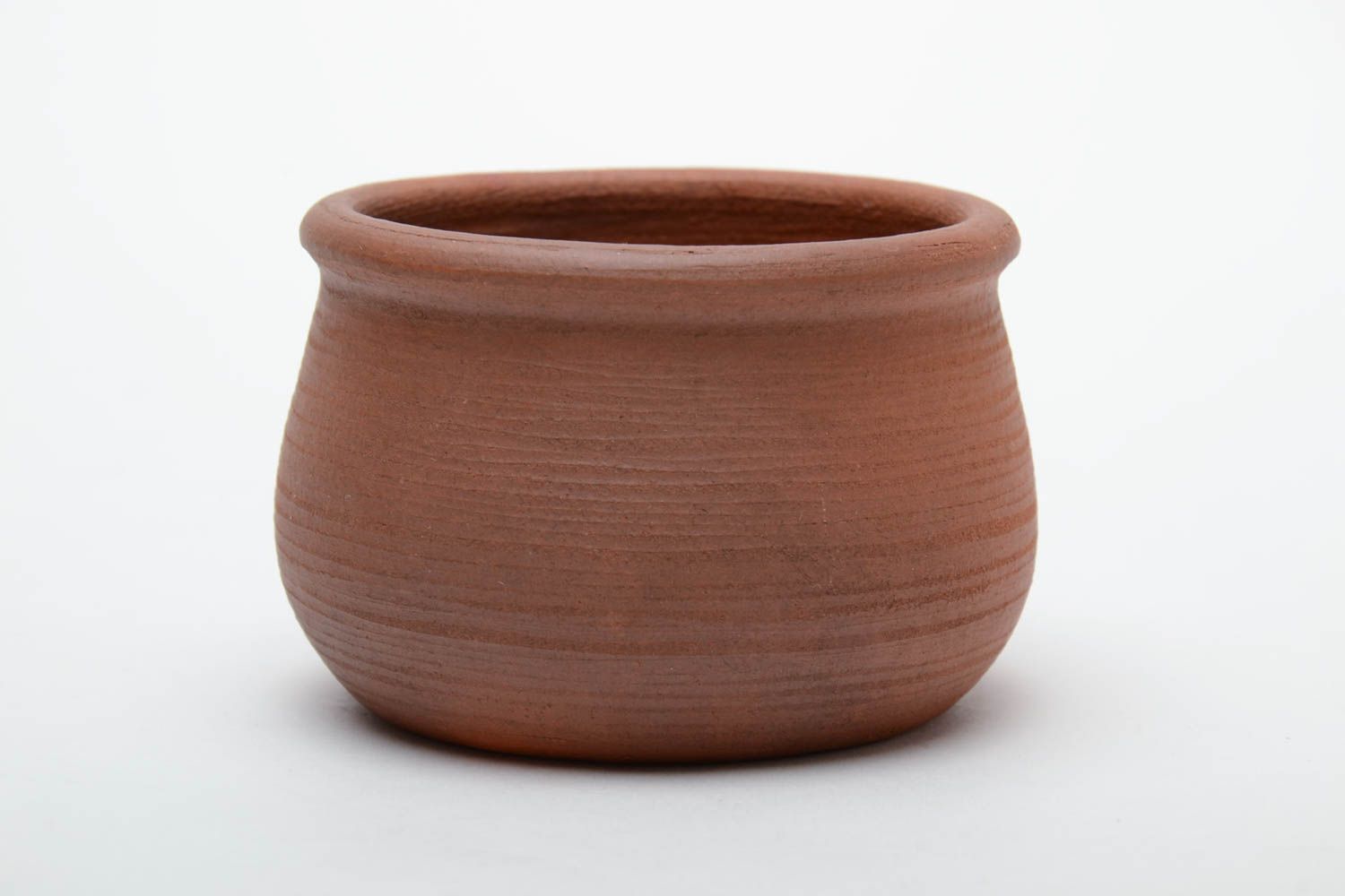 Saliera in argilla senza coperchio fatta a mano barattolo in ceramica per sale
 foto 2