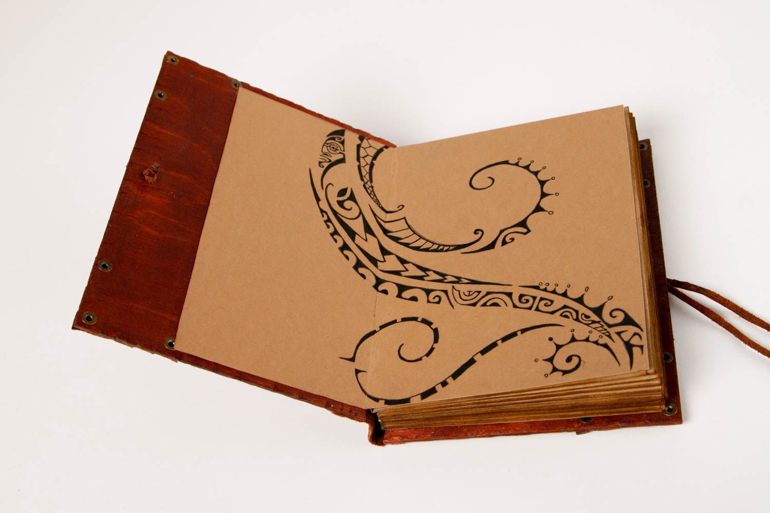 Design Tagebuch handmade schönes Notizbuch Geschenk für Freund braun elegant  foto 4