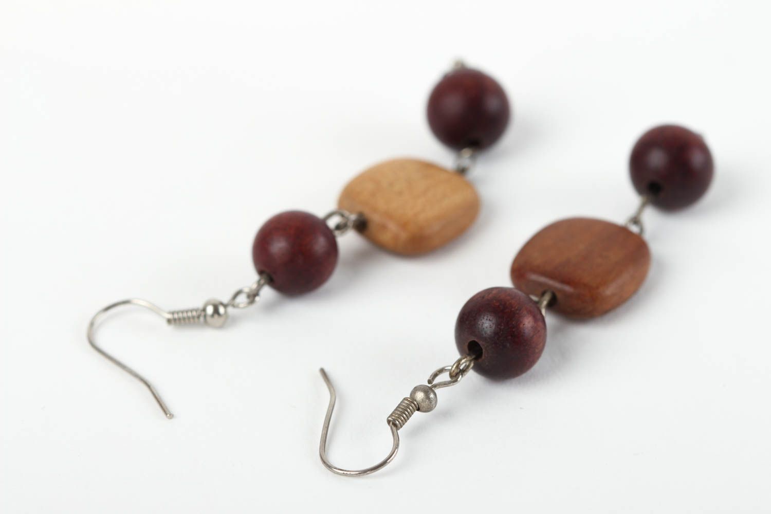 Handmade Damen Ohrringe Geschenk für Frauen Schmuck Ohrhänger aus Holz foto 4