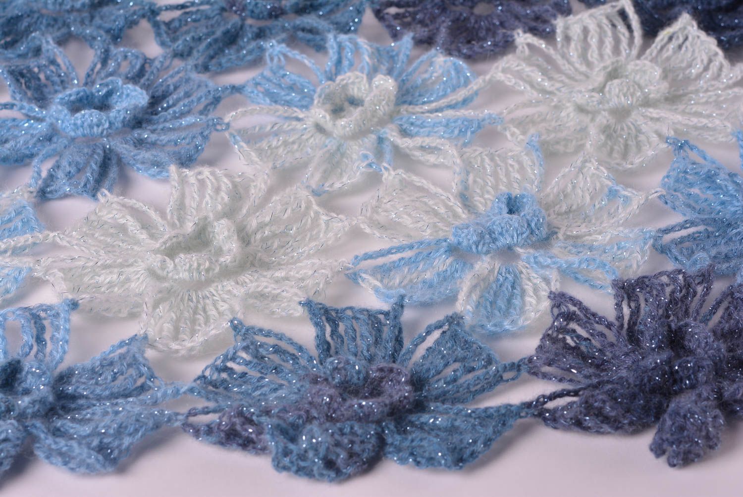 Beautiful handmade crochet shawl warm crochet scarf cool accessories for girls photo 4