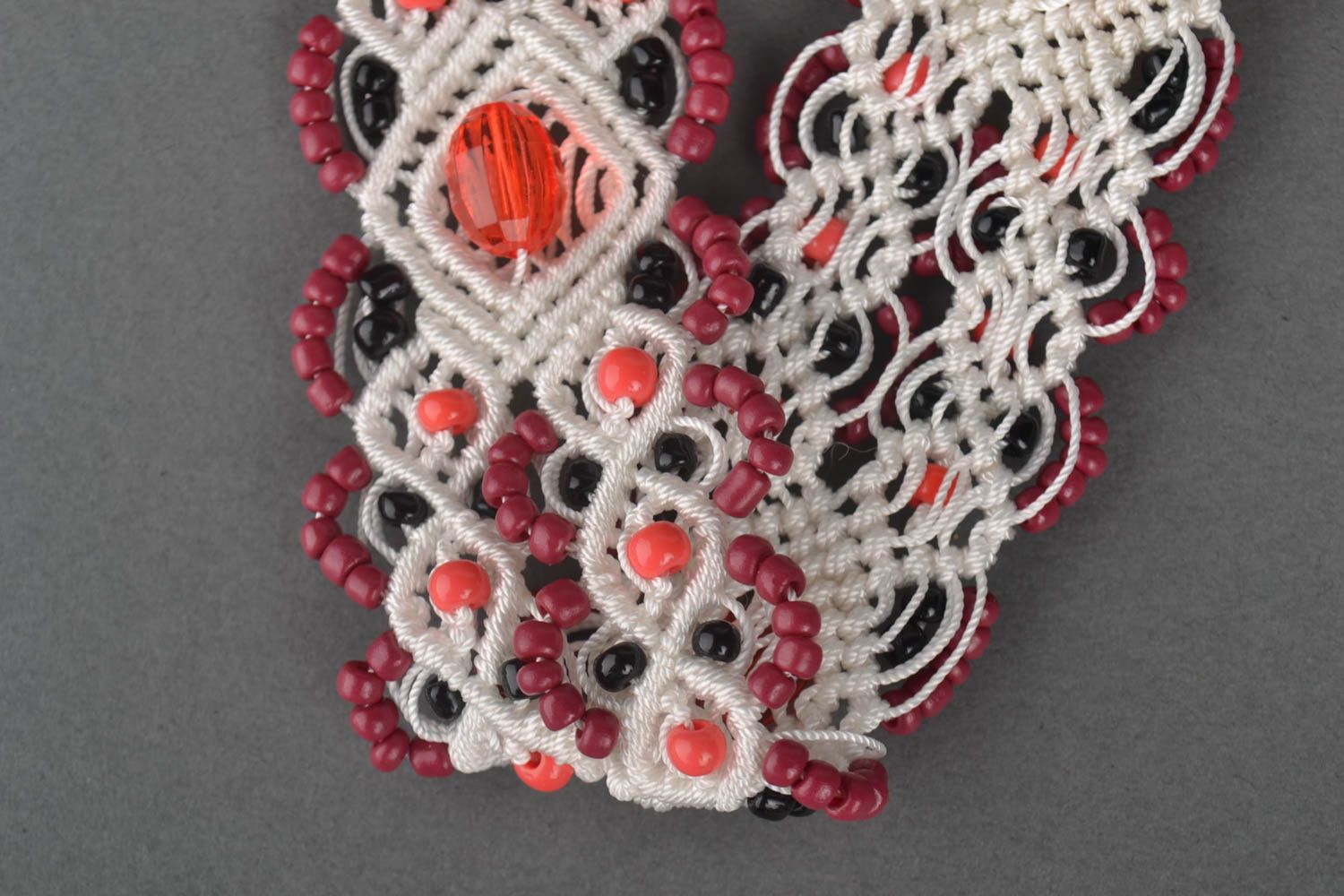 Beautiful handmade woven lace belt beaded belt design fashion accessories photo 3