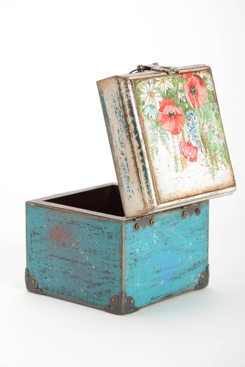 Caja decorativa hecha a mano joyero de madera regalo personalizado estiloso foto 2
