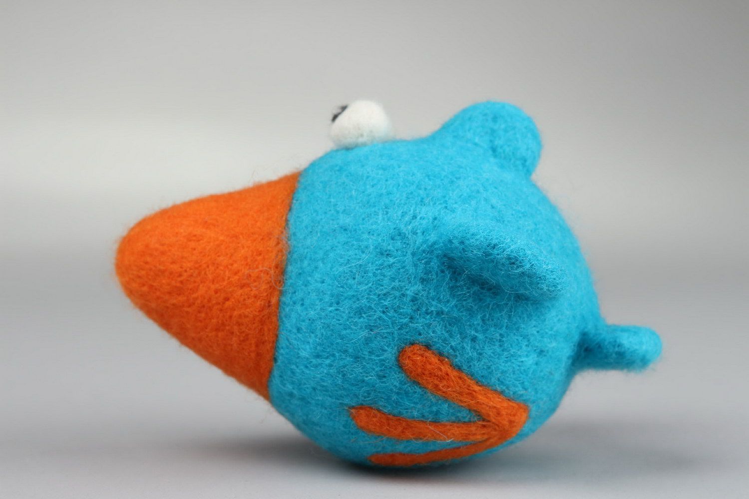 Soft toy felted from wool Blue birdie photo 2