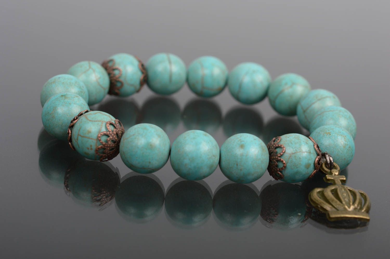 Handmade unusual bracelet turquoise accessory female designer present photo 4