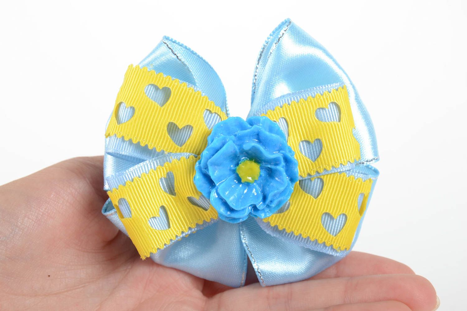 Handmade designer barrette ribbon bow hair clip hair bow accessories for women photo 5