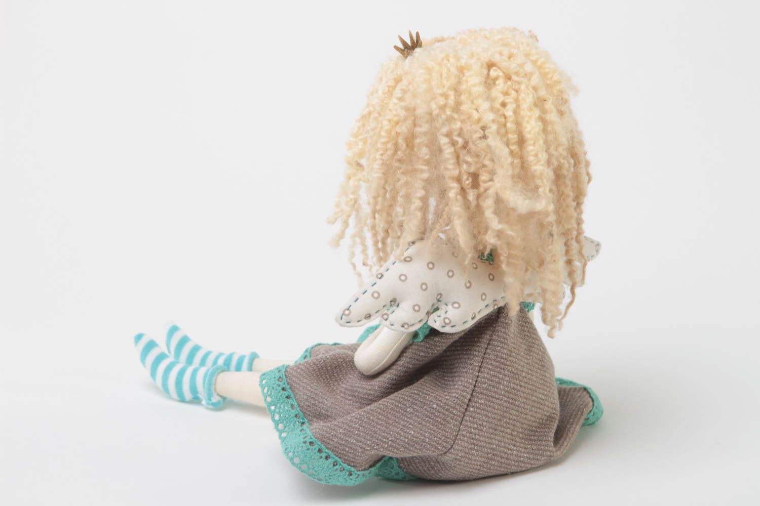 Авторская мягкая кукла каркасная Мелли для декора дома игрушка ручной работы фото 4