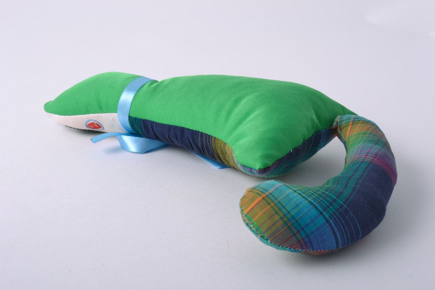 Текстильная мягкая игрушка ручной работы Кот авторская красивая с вышивкой фото 4