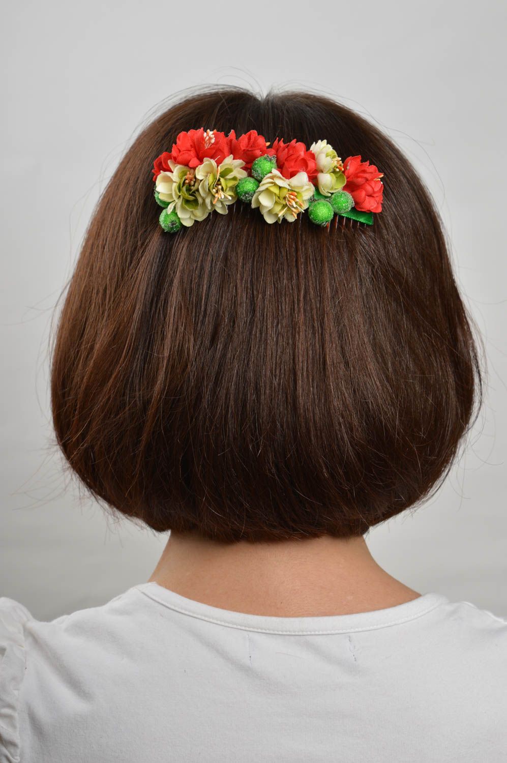 Unusual handmade hair comb flowers in hair accessories for girls gifts for her photo 1
