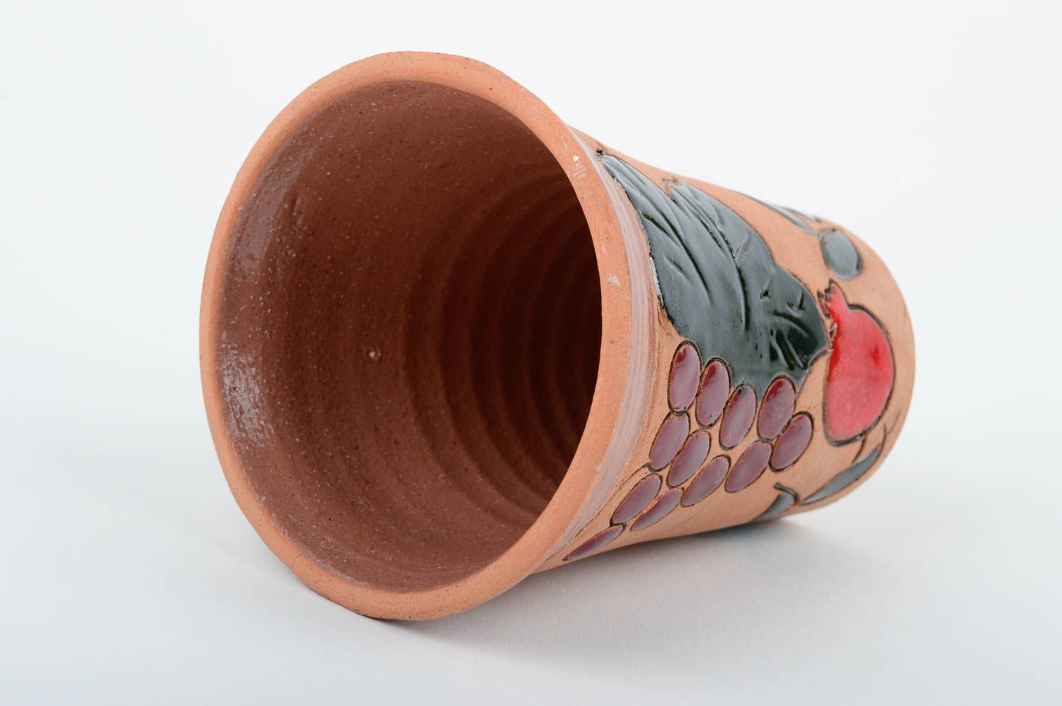 Vaso de cerámica pintado hecho a mano utensilio de cocina vajilla original  foto 3