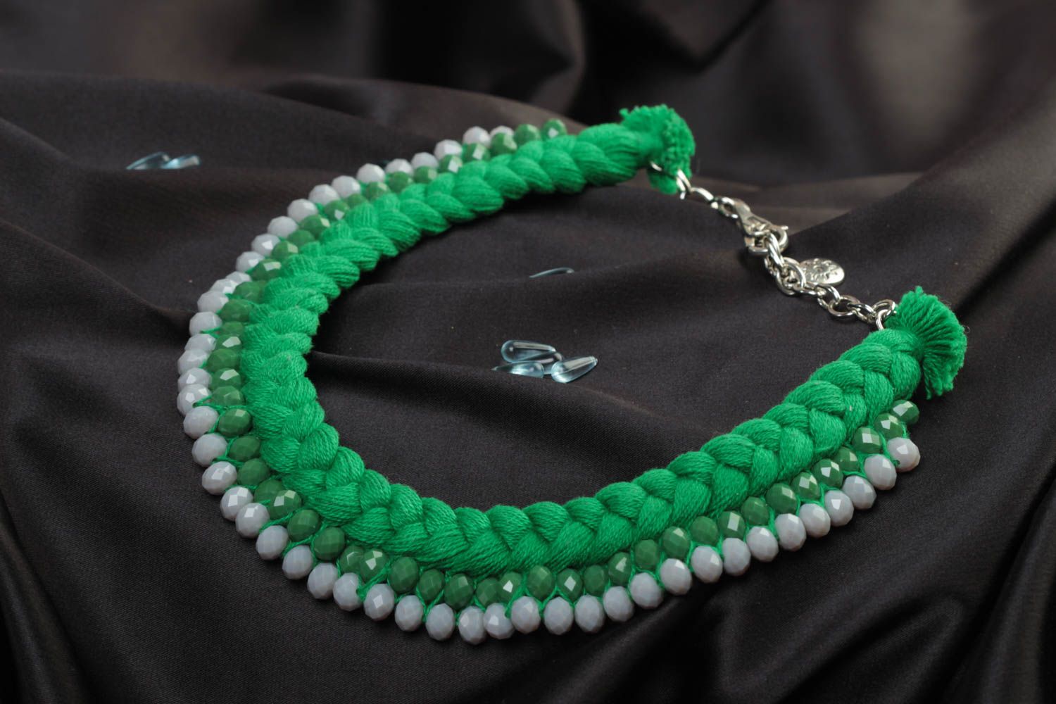 Damen Collier handgemachter Schmuck Damen Halskette Halsschmuck für Damen grün foto 1