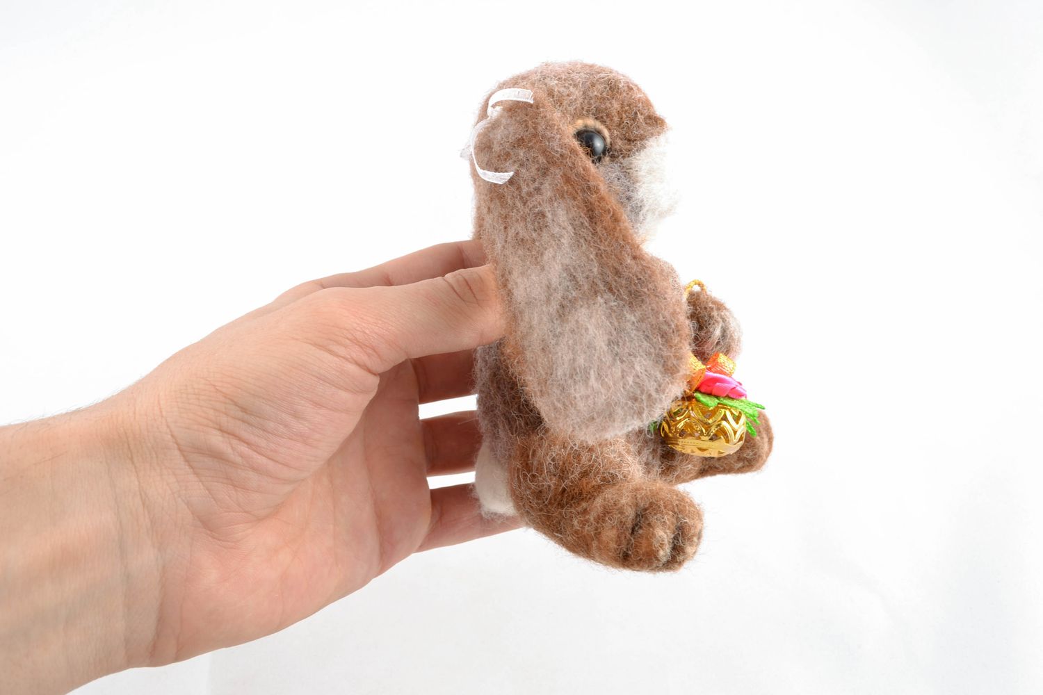 Handmade wool toy for home interior Rabbit photo 5