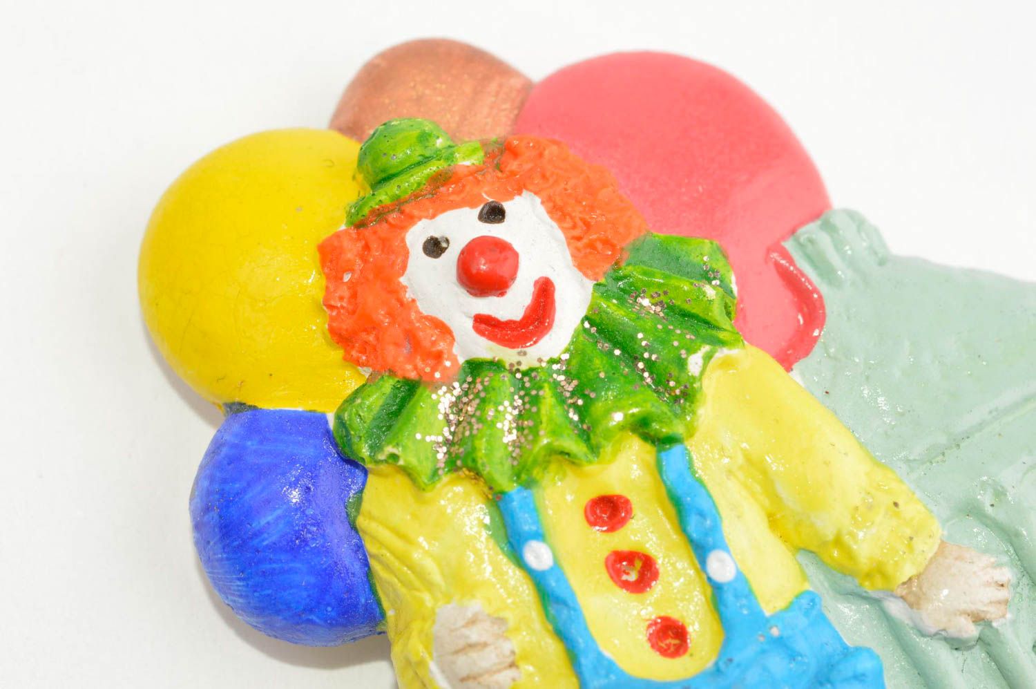 Aimant frigo fait main en plâtre Magnet frigo peint clown Décoration frigo photo 5