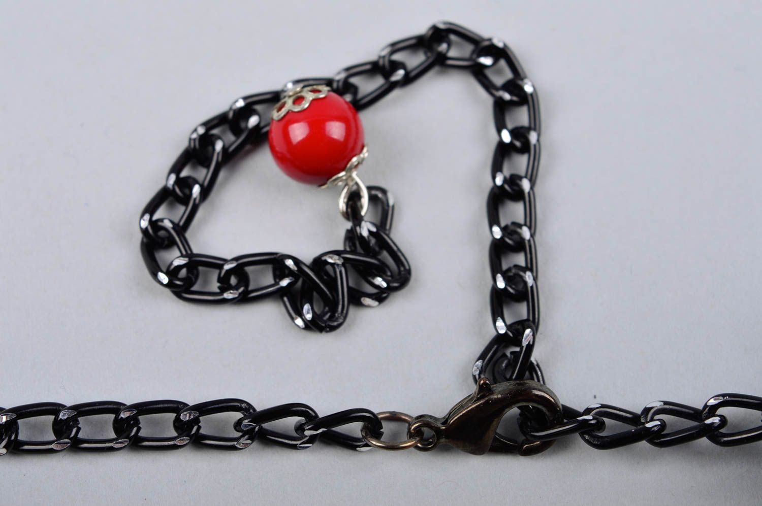 Handmade schwarzes Damen Collier Schmuck Halskette Accessoire für Frauen  foto 4