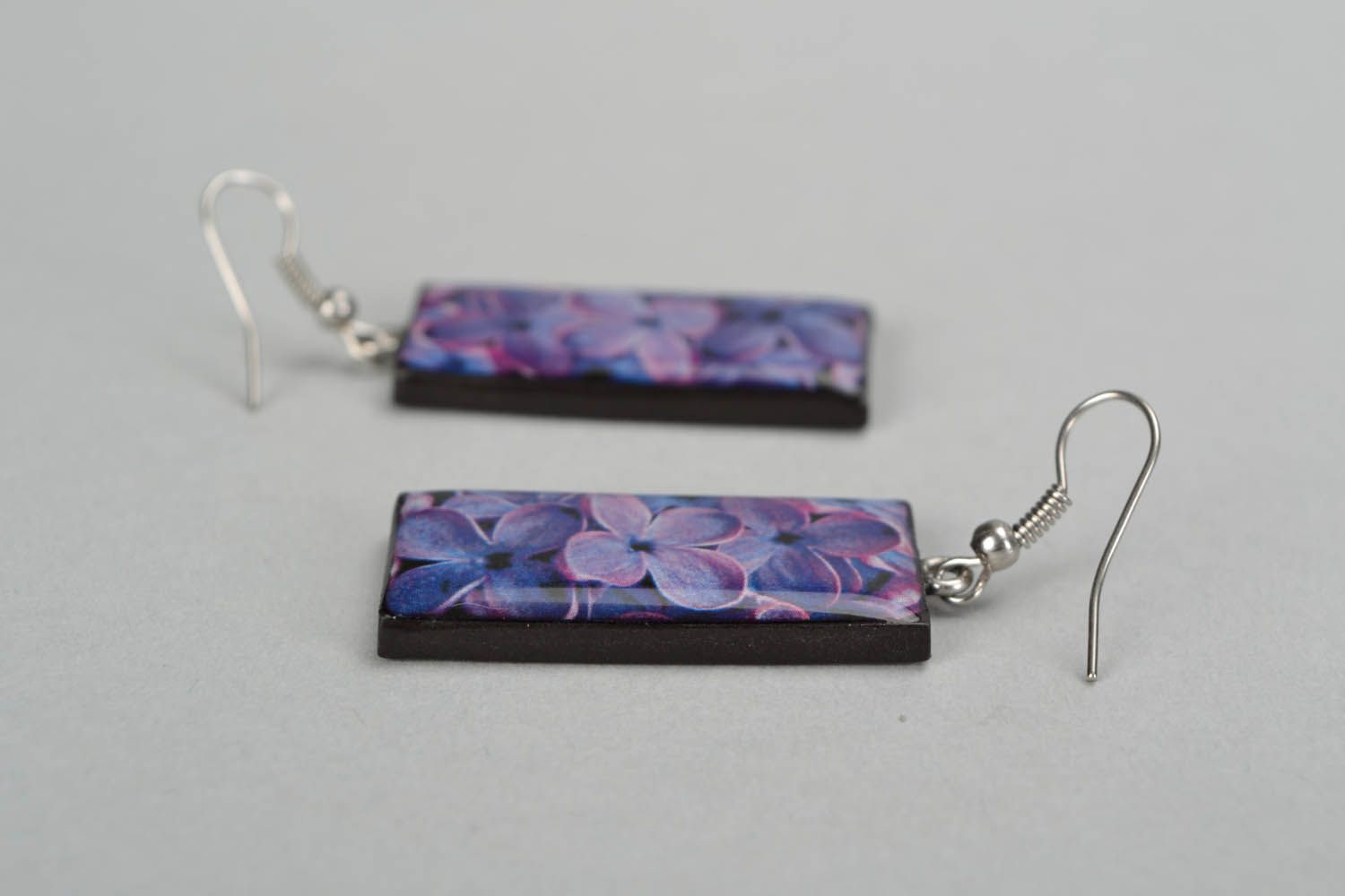 Polymer clay earrings Lilac Dream photo 4