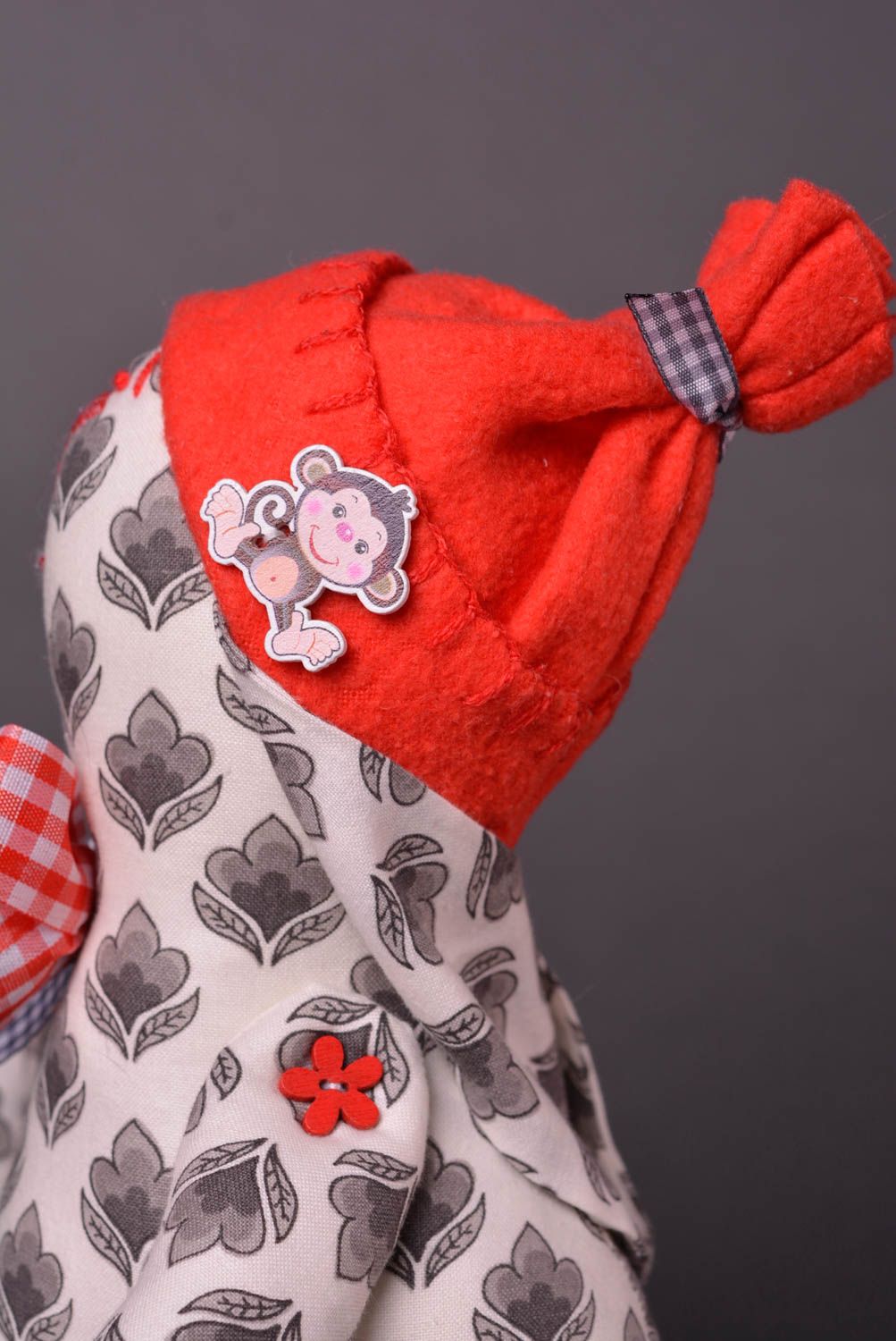 Игрушка заяц ручной работы авторская игрушка стильный подарок тканевый фото 4