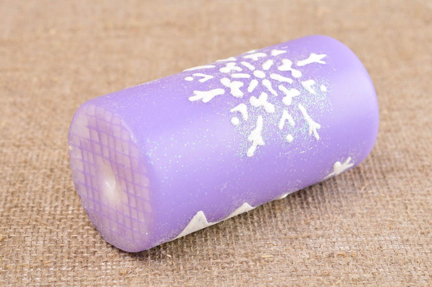 Bougie aromatique violette Bougie fait main paraffine design hiver Déco maison photo 4