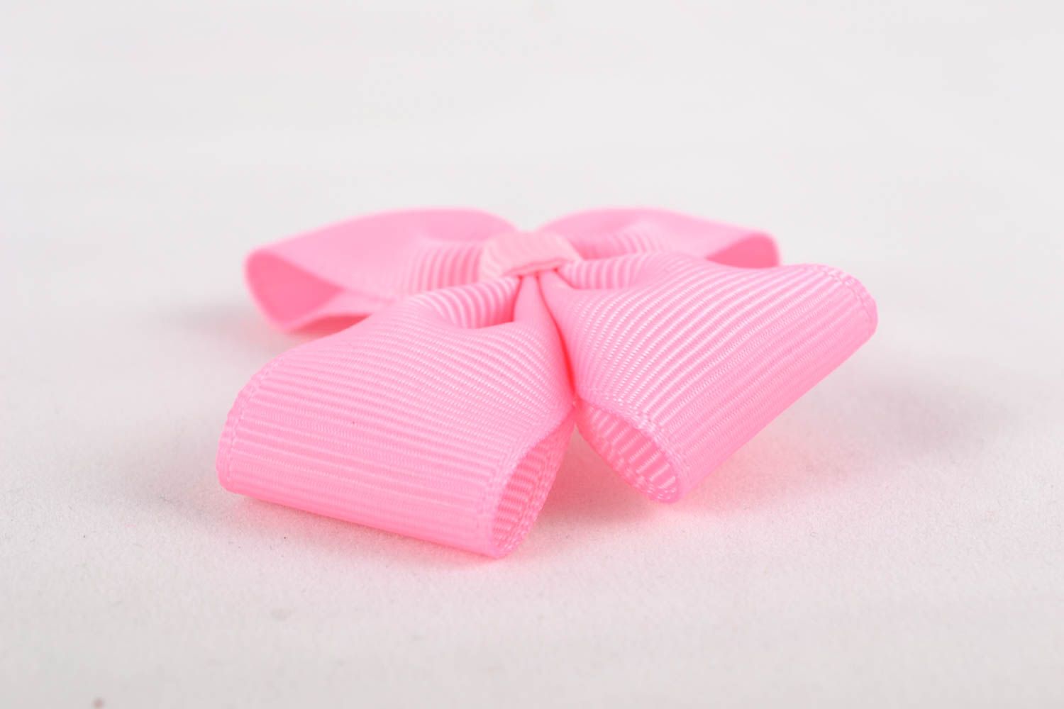 Pink ribbon bow for hair clip photo 4