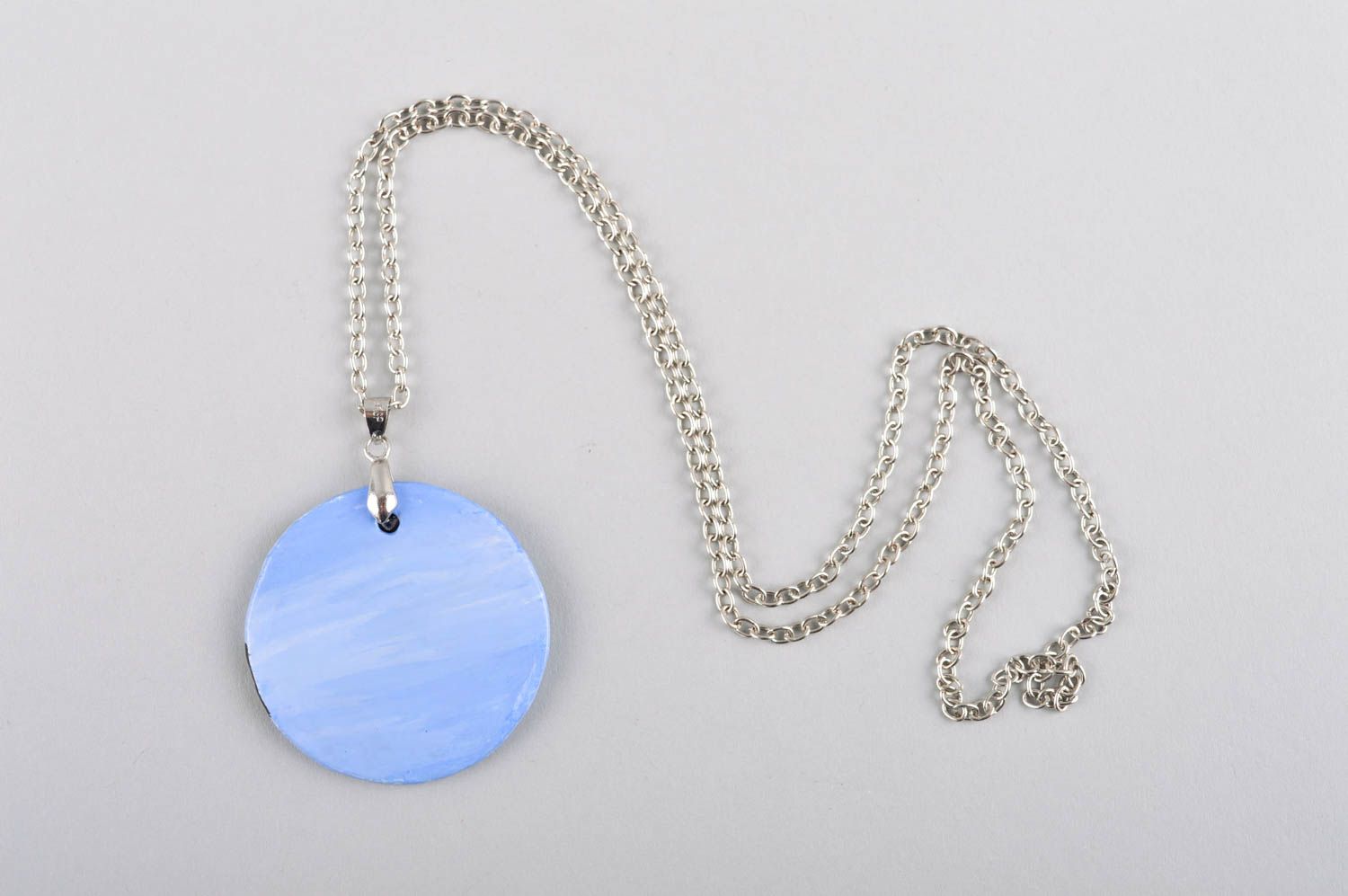 Beautiful handmade plastic pendant round pendant necklace costume jewelry photo 5