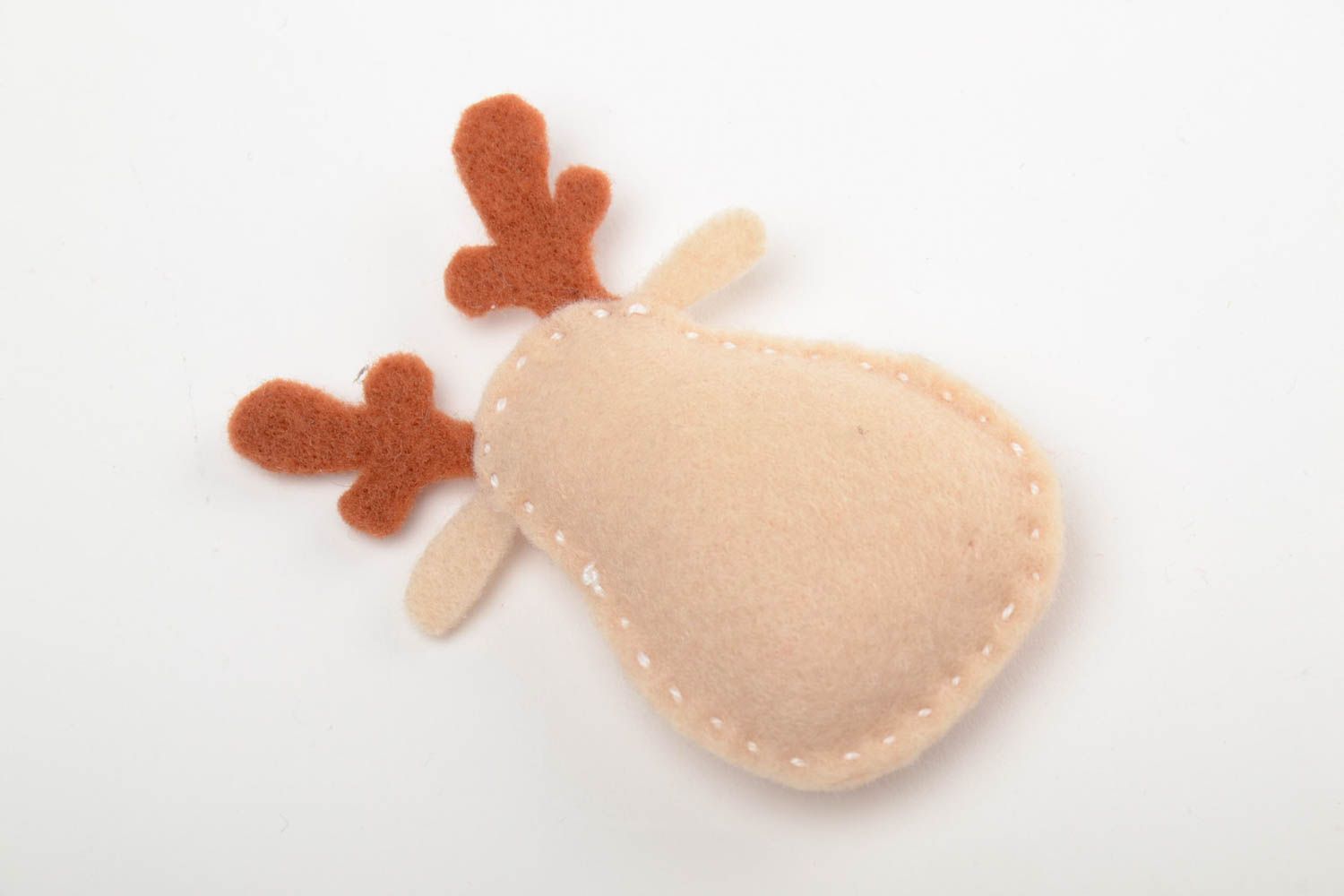 Jouet renne décoratif en feutre fait main original miniature pour bébé photo 3