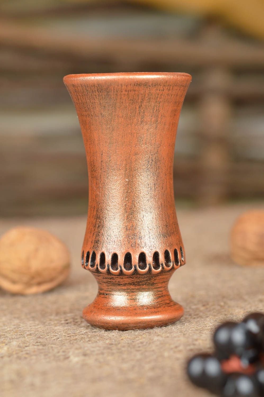 Handmade Schnapsglas Keramik Geschirr aus Ton originell Schnapsglas aus Ton foto 1