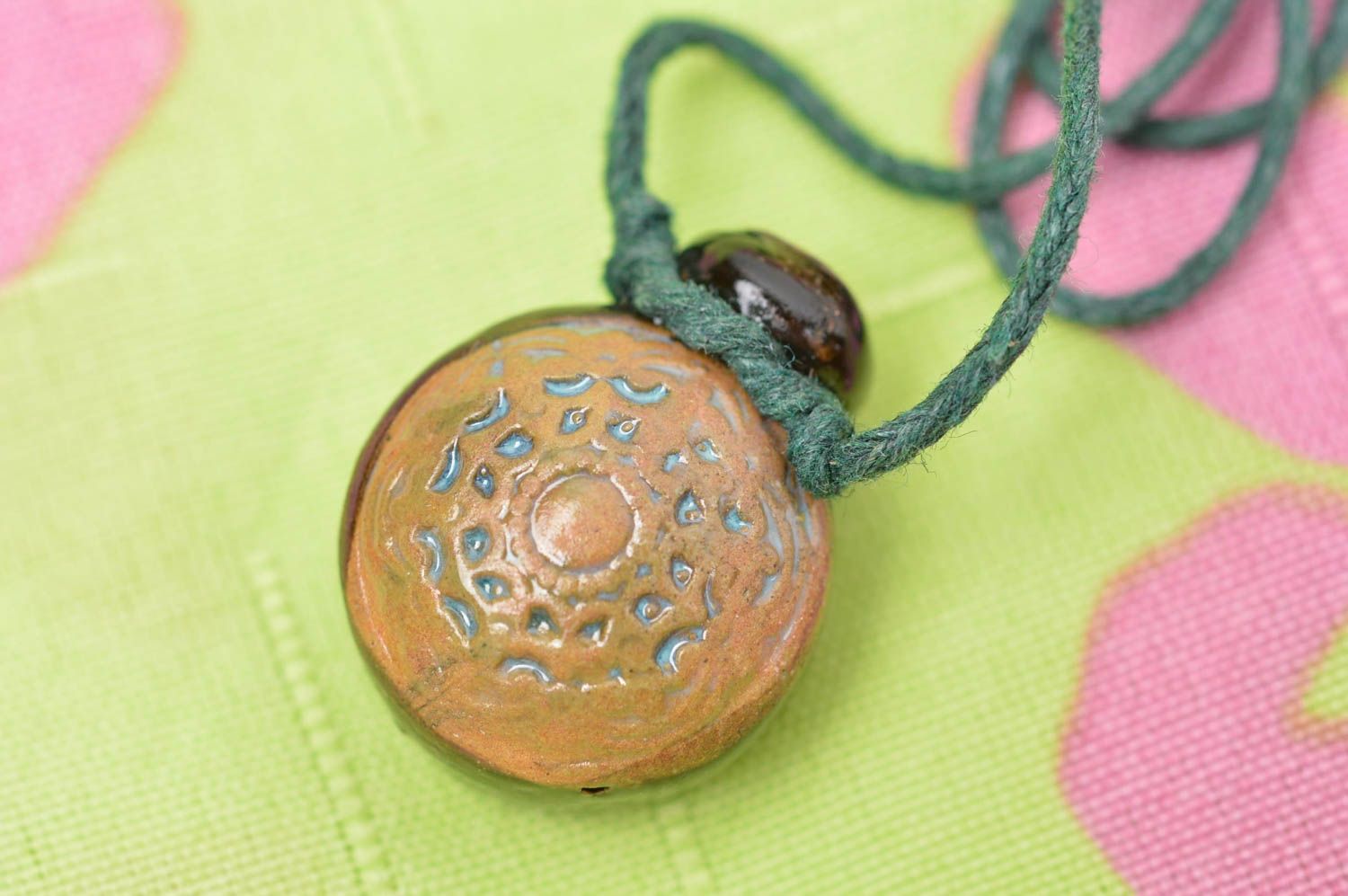 Handmade beautiful pendant female ceramic jewelry aroma pendant present photo 5