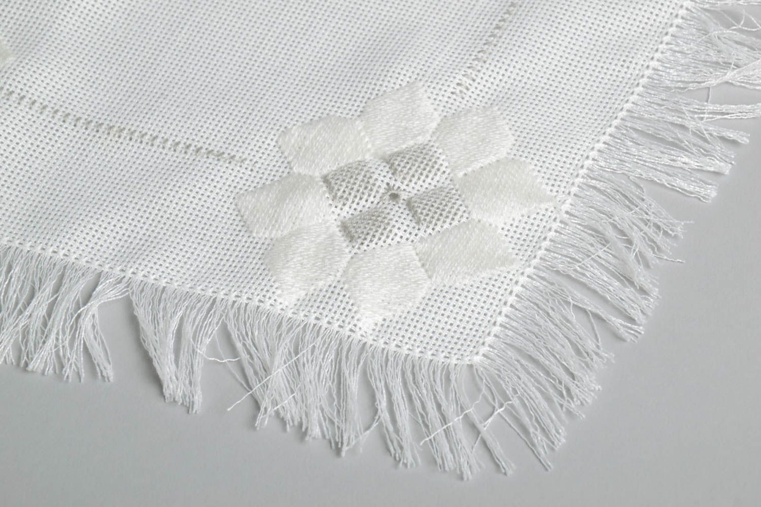 Handmade embroidered tablecloth white napkin home decor kitchen ideas photo 5