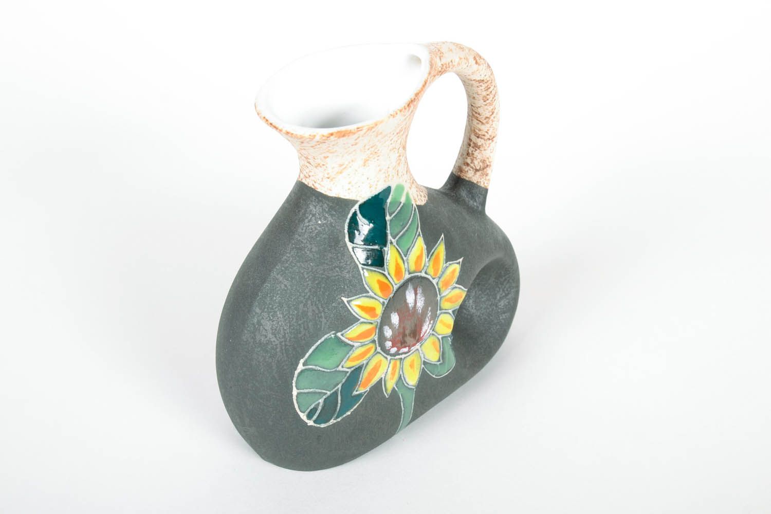 Kleine keramische Vase Sonnenblume foto 5