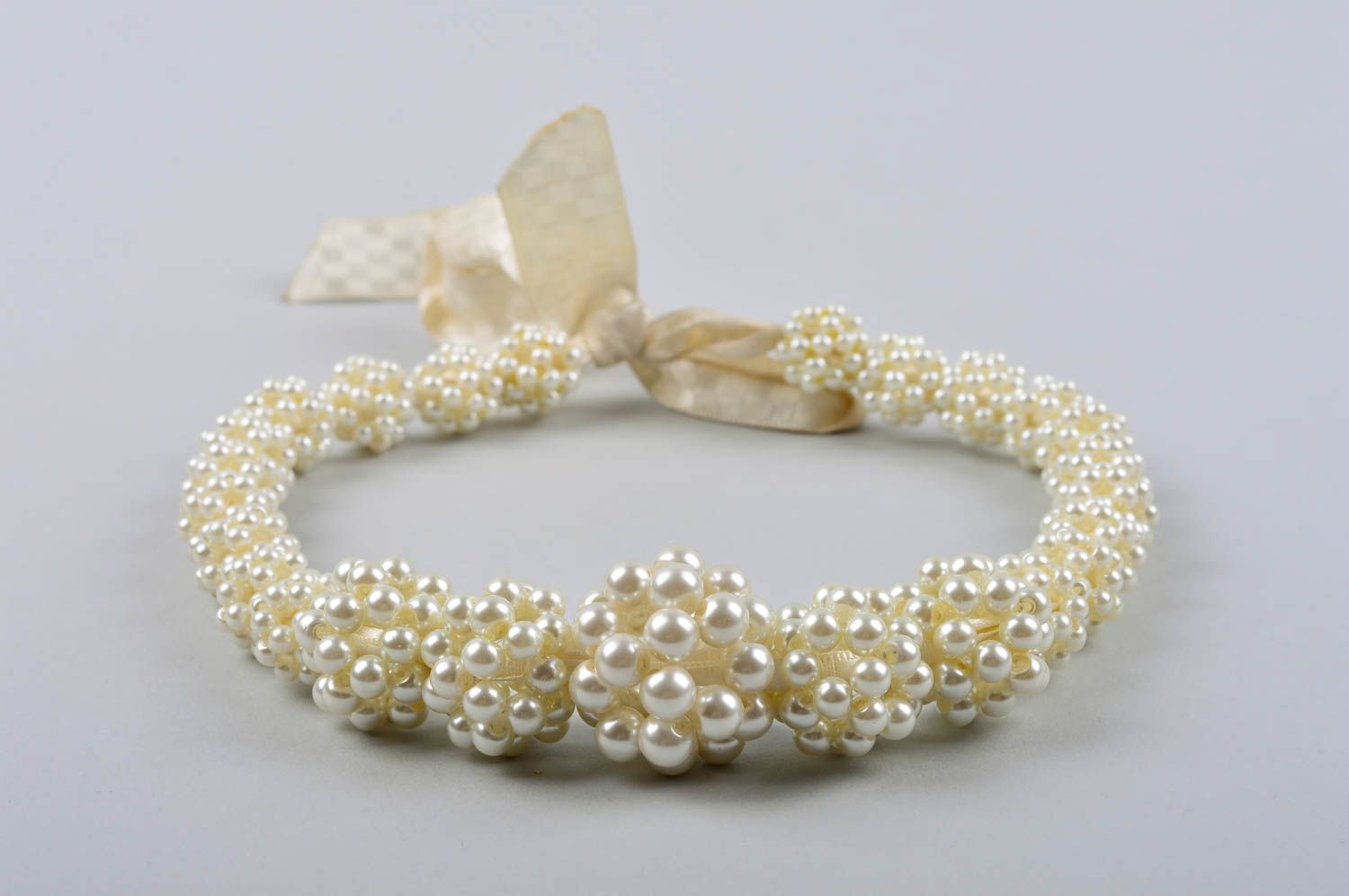 Collier blanc Bijou fait main perles d'imitation tendance Accessoire femme photo 4