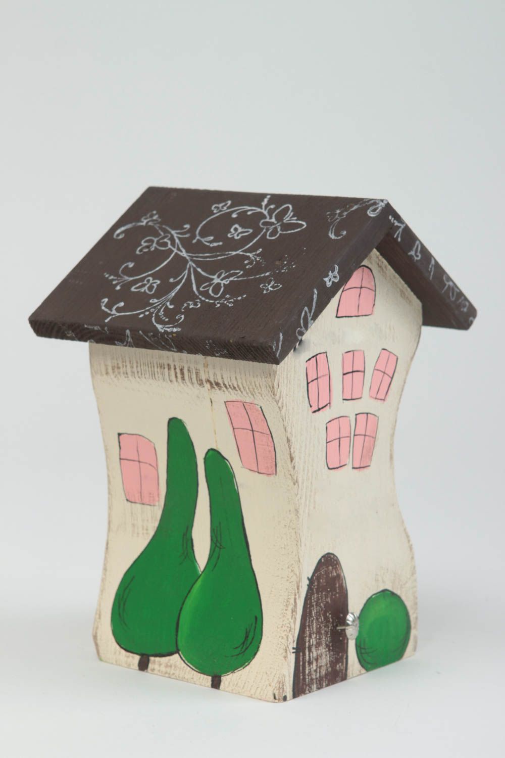 Handmade Holz Haus dekorative Statuette Wohnzimmer Deko Kinderzimmer Ideen foto 2