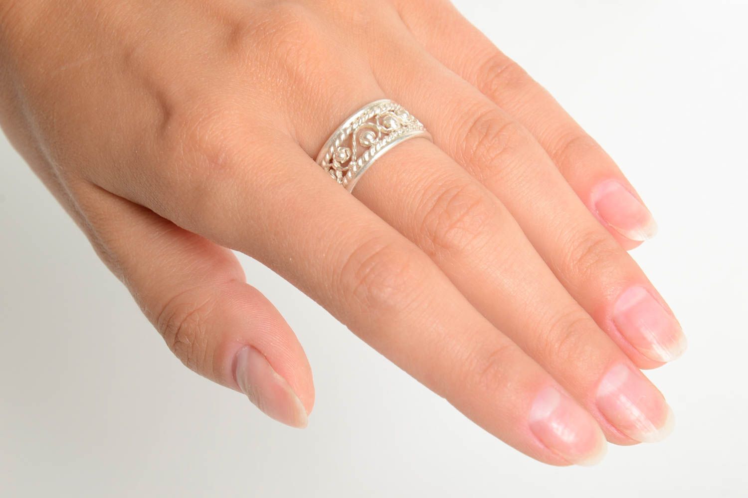 Handmade Schmuck Ring aus Silber Damen Modeschmuck Accessoire für Frauen schön foto 2